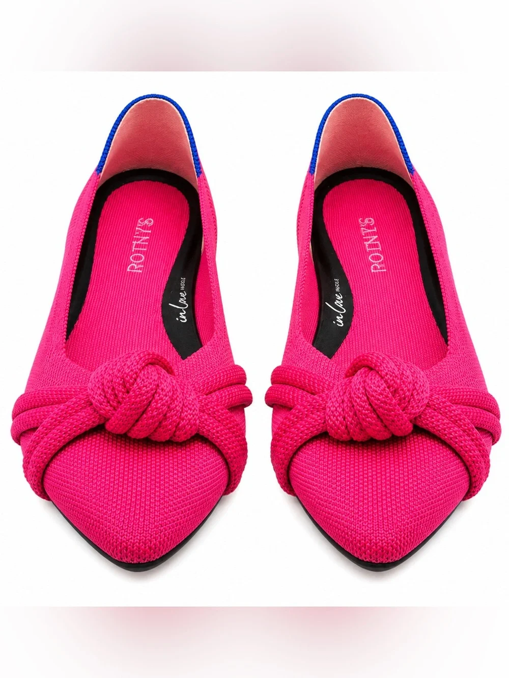 Rothy’s The Knot Point II Flats – Bright Pink – Size 7.5